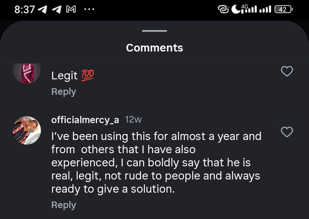 Customer testimonial