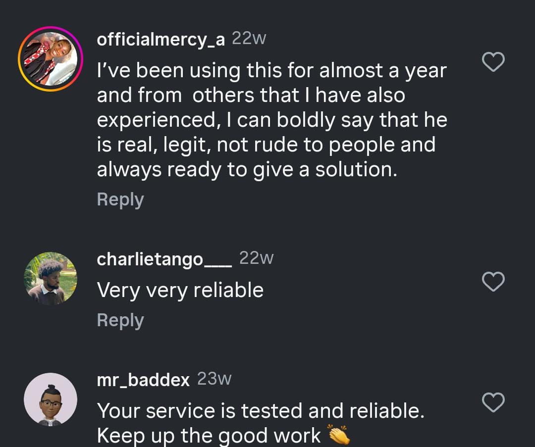 Customer testimonial