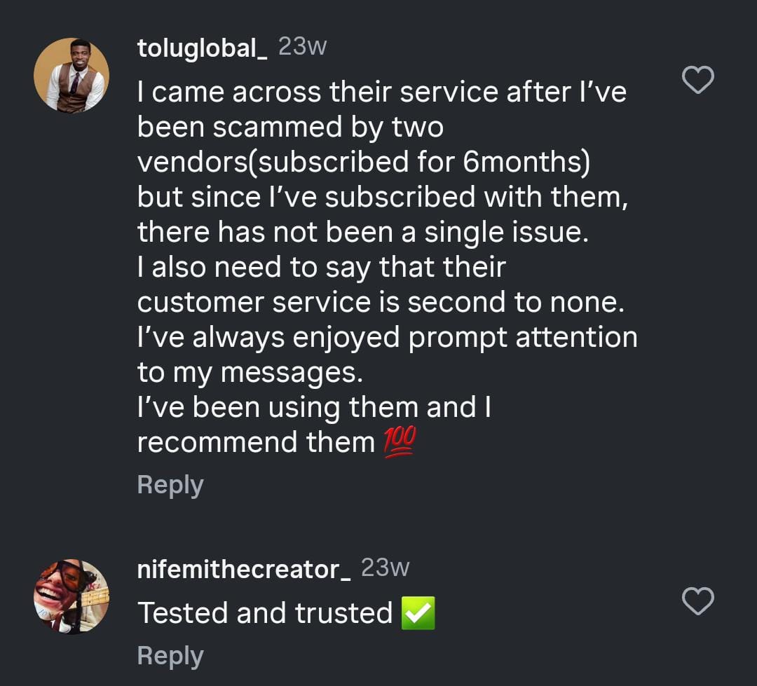 Customer testimonial