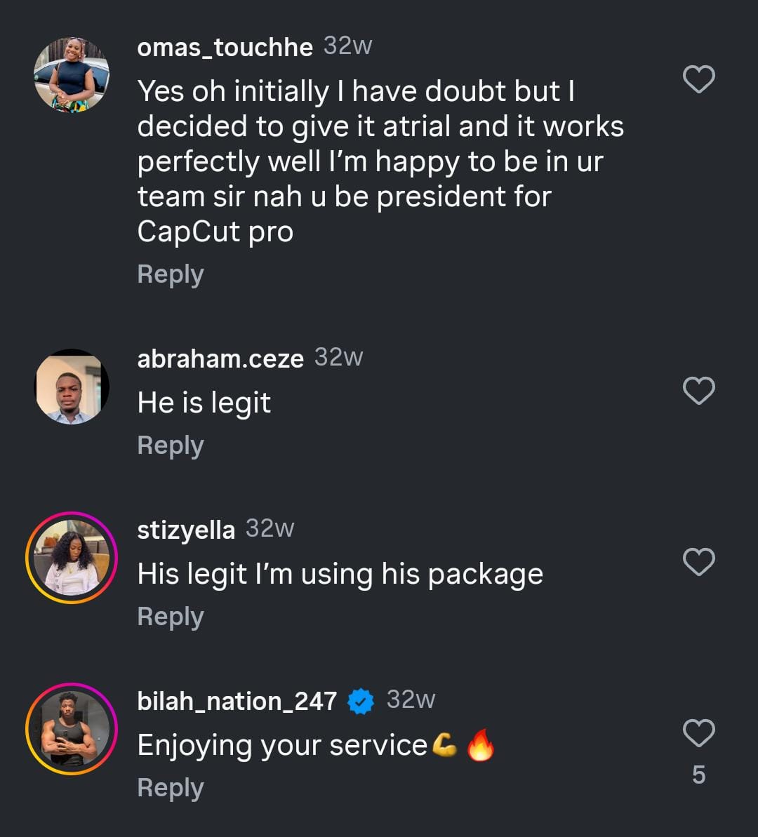 Customer testimonial